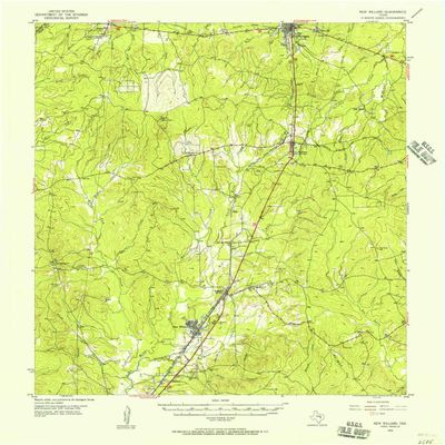 YellowMaps New Willard TX topo map, 1:62500 Scale, 15 X 15 Minute, Historical, 1955, Updated 1957, 20.9 x 18.1 in - Tyvek