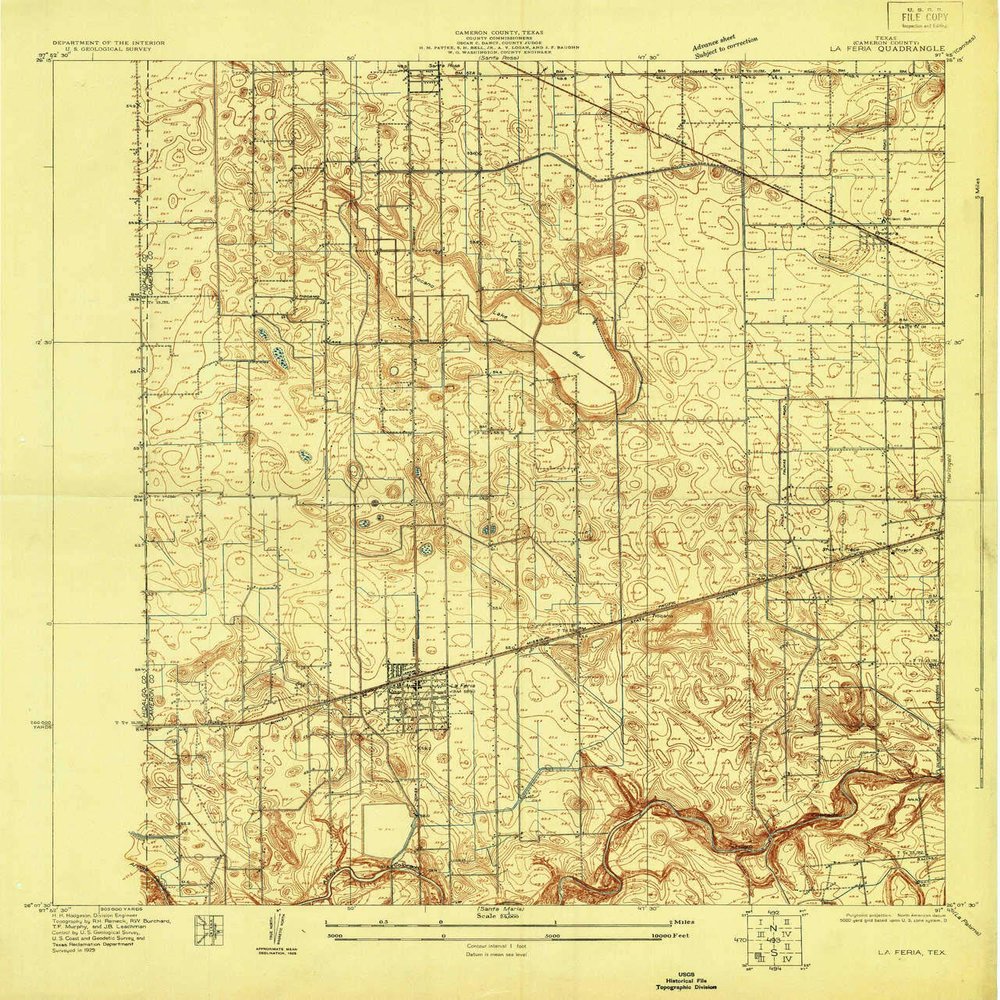 YellowMaps La Feria TX topo map, 1:24000 Scale, 7.5 X 7.5 Minute, Historical, 1929, 26.9 x 23 in - Polypropylene