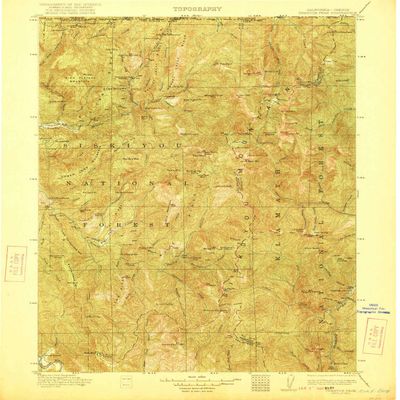 YellowMaps Preston Peak CA topo map, 1:125000 Scale, 30 X 30 Minute, Historical, 1922, Updated 1922, 19.7 x 16.5 in - Tyvek
