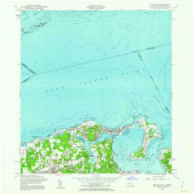 YellowMaps Bayville NY topo map, 1:24000 Scale, 7.5 X 7.5 Minute, Historical, 1954, Updated 1956, 27 x 22 in - Tyvek
