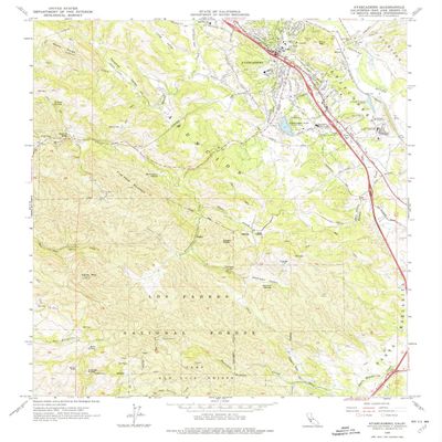 YellowMaps Atascadero CA topo map, 1:24000 Scale, 7.5 X 7.5 Minute, Historical, 1965, Updated 1974, 26.8 x 22 in - Polypropylene