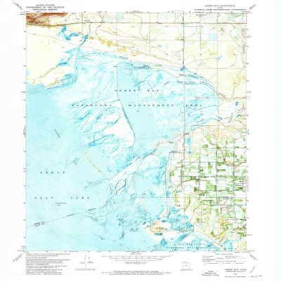 YellowMaps Ogden Bay UT topo map, 1:24000 Scale, 7.5 X 7.5 Minute, Historical, 1972, Updated 1974, 26.8 x 21.9 in - Polypropylene