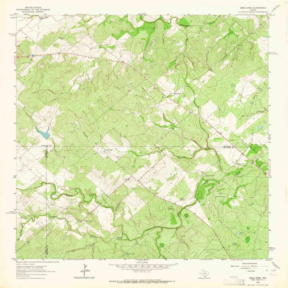 YellowMaps Anna Rose TX topo map, 1:24000 Scale, 7.5 X 7.5 Minute, Historical, 1963, Updated 1964, 26.9 x 23 in - Polypropylene
