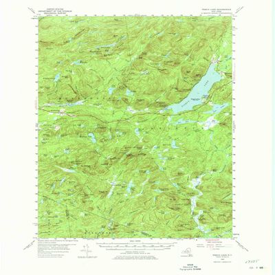 YellowMaps Piseco Lake NY topo map, 1:62500 Scale, 15 X 15 Minute, Historical, 1954, Updated 1975, 21.7 x 18.1 in - Tyvek