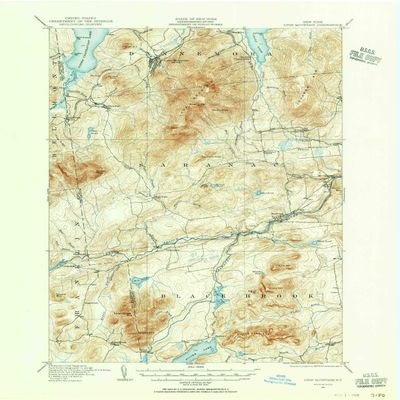 YellowMaps Lyon Mountain NY topo map, 1:62500 Scale, 15 X 15 Minute, Historical, 1911, Updated 1956, 20.9 x 17.1 in - Tyvek