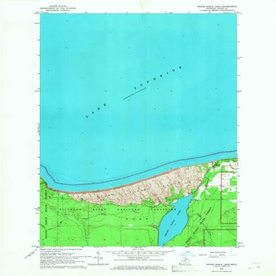YellowMaps Grand Sable Lake MI topo map, 1:24000 Scale, 7.5 X 7.5 Minute, Historical, 1966, Updated 1968, 27 x 22 in - Polypropylene