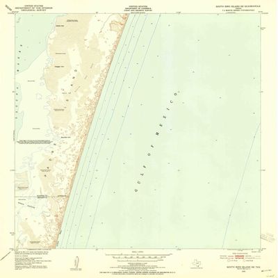 YellowMaps South Bird Island SE TX topo map, 1:24000 Scale, 7.5 X 7.5 Minute, Historical, 1951, Updated 1955, 26.8 x 23 in - Tyvek