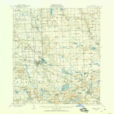 Howell MI topo map, 1:62500 Scale, 15 X 15 Minute, Historical, 1907, Updated 1959, 20.9 x 17 in - Tyvek