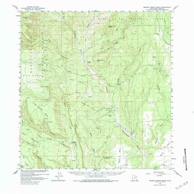 YellowMaps Brushy Basin Wash UT topo map, 1:62500 Scale, 15 X 15 Minute, Historical, 1957, Updated 1984, 21.7 x 18 in - Polypropylene
