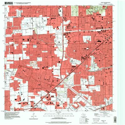 YellowMaps Alief TX topo map, 1:24000 Scale, 7.5 X 7.5 Minute, Historical, 1995, Updated 1998, 27 x 23 in - Polypropylene