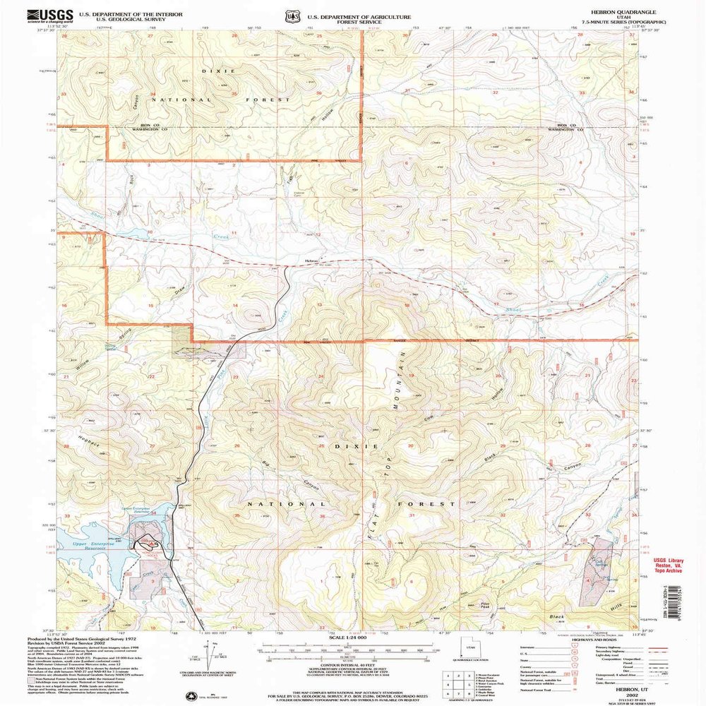 YellowMaps Hebron UT topo map, 1:24000 Scale, 7.5 X 7.5 Minute, Historical, 2002, Updated 2005, 26.6 x 21.9 in - Tyvek