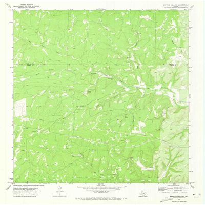 Brewer Hollow TX topo map, 1:24000 Scale, 7.5 X 7.5 Minute, Historical, 1970, Updated 1973, 27 x 23 in - Polypropylene