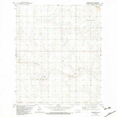 YellowMaps Medberry ND topo map, 1:24000 Scale, 7.5 X 7.5 Minute, Historical, 1982, Updated 1983, 27 x 22.1 in - Polypropylene