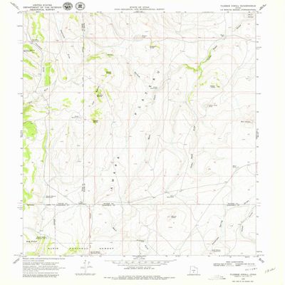 YellowMaps Flossie Knoll UT topo map, 1:24000 Scale, 7.5 X 7.5 Minute, Historical, 1969, Updated 1979, 26.8 x 22 in - Tyvek