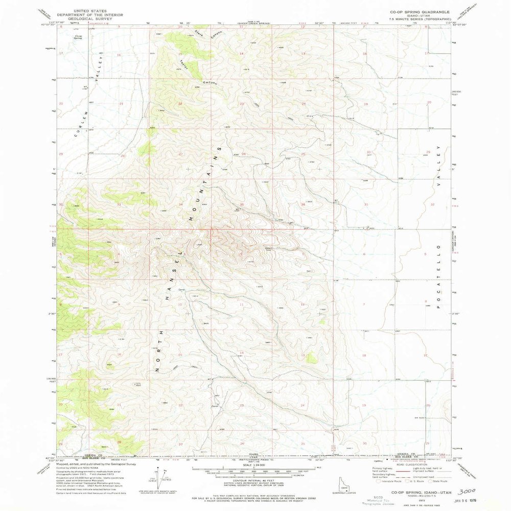 YellowMaps Co op Spring ID topo map, 1:24000 Scale, 7.5 X 7.5 Minute, Historical, 1973, Updated 1977, 26.9 x 22 in - Polypropylene