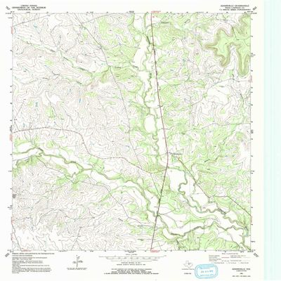 YellowMaps Adamsville TX topo map, 1:24000 Scale, 7.5 X 7.5 Minute, Historical, 1954, Updated 1992, 27 x 23 in - Tyvek