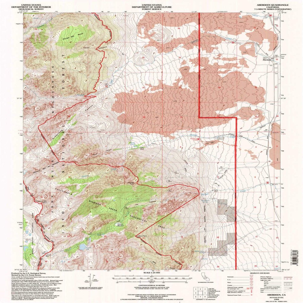 YellowMaps Aberdeen CA topo map, 1:24000 Scale, 7.5 X 7.5 Minute, Historical, 1994, Updated 1997, 26.7 x 21.4 in - Polypropylene