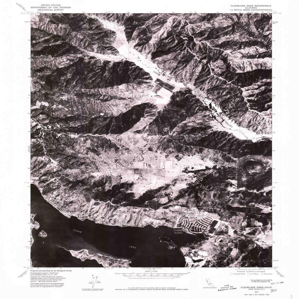YellowMaps Clearlake Oaks CA topo map, 1:24000 Scale, 7.5 X 7.5 Minute, Historical, 1977, Updated 1980, 26.6 x 21.9 in - Polypropylene