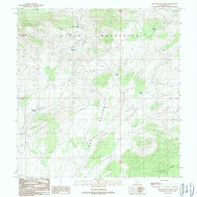 Dry Willow Peak UT topo map, 1:24000 Scale, 7.5 X 7.5 Minute, Historical, 1989, Updated 1989, 26.6 x 21.9 in - Polypropylene