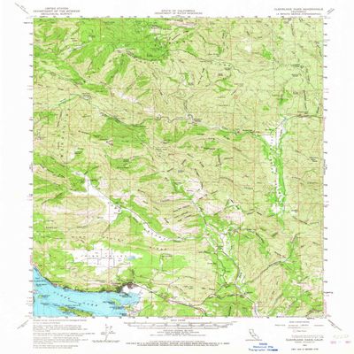 YellowMaps Clearlake Oaks CA topo map, 1:62500 Scale, 15 X 15 Minute, Historical, 1960, Updated 1967, 20.8 x 16.6 in - Polypropylene