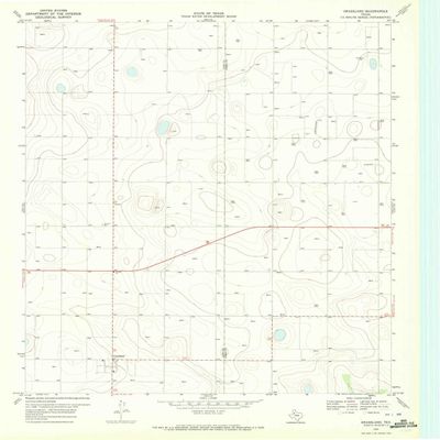 YellowMaps Grassland TX topo map, 1:24000 Scale, 7.5 X 7.5 Minute, Historical, 1970, Updated 1972, 27 x 23 in - Polypropylene