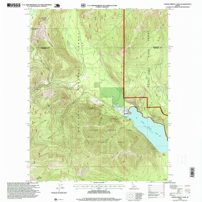 YellowMaps Upper Priest Lake ID topo map, 1:24000 Scale, 7.5 X 7.5 Minute, Historical, 1996, Updated 1999, 26.8 x 22 in - Polypropylene