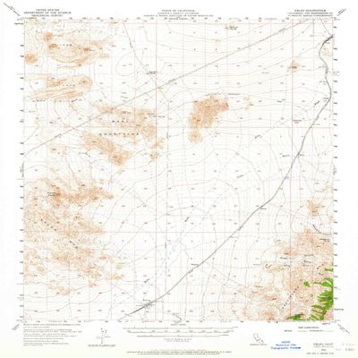 Kelso CA topo map, 1:62500 Scale, 15 X 15 Minute, Historical, 1955, Updated 1965, 20.8 x 16.6 in - Polypropylene