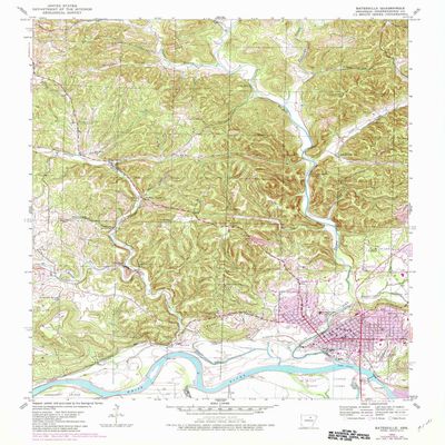 YellowMaps Batesville AR topo map, 1:24000 Scale, 7.5 X 7.5 Minute, Historical, 1943, Updated 1982, 26.7 x 22 in - Tyvek