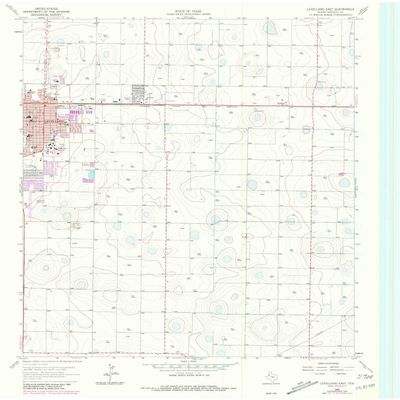 Levelland East TX topo map, 1:24000 Scale, 7.5 X 7.5 Minute, Historical, 1965, Updated 1981, 27 x 23 in - Polypropylene