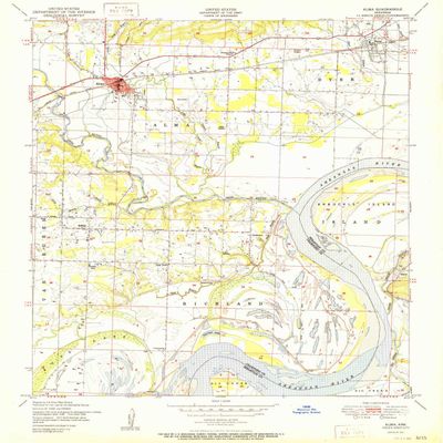 YellowMaps Alma AR topo map, 1:24000 Scale, 7.5 X 7.5 Minute, Historical, 1951, 26.9 x 21.9 in - Polypropylene