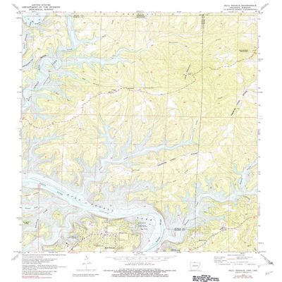 Bull Shoals AR topo map, 1:24000 Scale, 7.5 X 7.5 Minute, Historical, 1972, Updated 1982, 26.8 x 22 in - Polypropylene