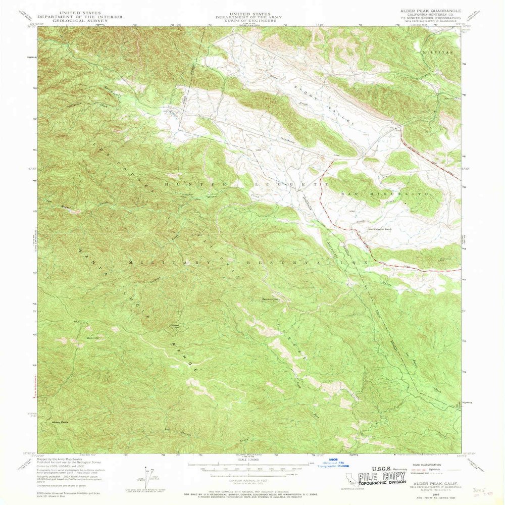 YellowMaps Alder Peak CA topo map, 1:24000 Scale, 7.5 X 7.5 Minute, Historical, 1949, Updated 1969, 26.9 x 22.1 in - Polypropylene