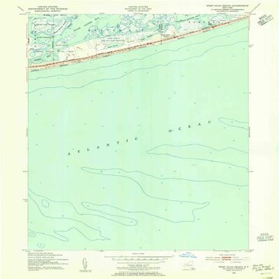 West Gilgo Beach NY topo map, 1:24000 Scale, 7.5 X 7.5 Minute, Historical, 1954, Updated 1965, 26.9 x 21.9 in - Tyvek