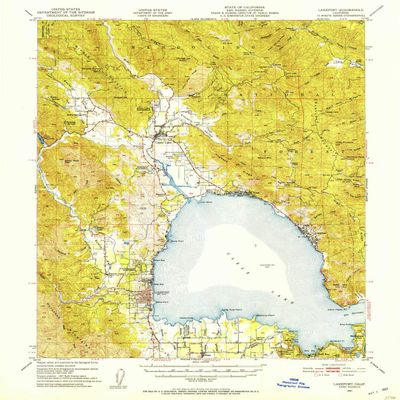 YellowMaps Lakeport CA topo map, 1:62500 Scale, 15 X 15 Minute, Historical, 1951, Updated 1953, 20.7 x 16.6 in - Polypropylene