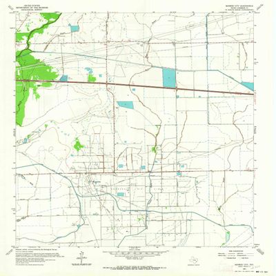 YellowMaps Monroe City TX topo map, 1:24000 Scale, 7.5 X 7.5 Minute, Historical, 1961, Updated 1964, 26.9 x 23 in - Polypropylene