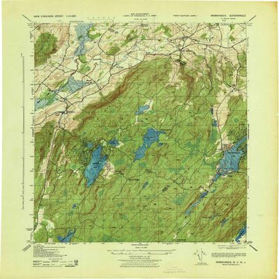 YellowMaps Wawayanda NJ topo map, 1:31680 Scale, 7.5 X 7.5 Minute, Historical, 1943, 21.8 x 17 in - Polypropylene