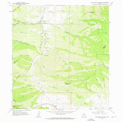 Big Dutch Hollow UT topo map, 1:24000 Scale, 7.5 X 7.5 Minute, Historical, 1961, Updated 1963, 26.9 x 22 in - Tyvek