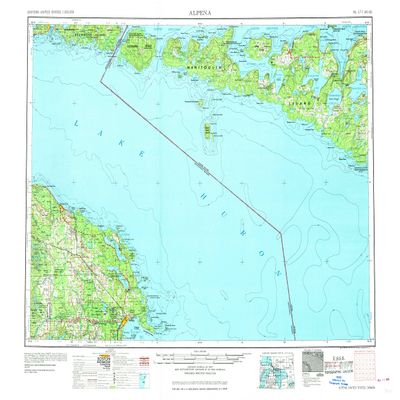 YellowMaps Alpena MI topo map, 1:250000 Scale, 1 X 2 Degree, Historical, 1969, 22.2 x 29.2 in - Polypropylene