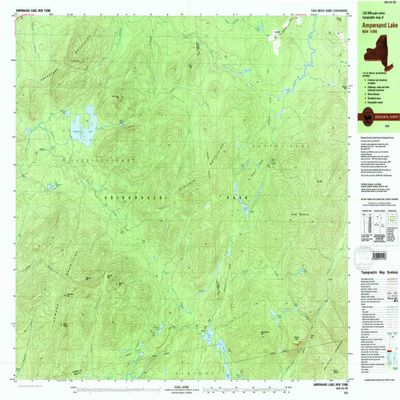 YellowMaps Ampersand Lake NY topo map, 1:25000 Scale, 7.5 X 15 Minute, Historical, 1978, Updated 1979, 24 x 37.9 in - Polypropylene