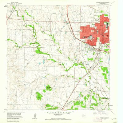 YellowMaps Denton West TX topo map, 1:24000 Scale, 7.5 X 7.5 Minute, Historical, 1960, Updated 1962, 26.9 x 23.1 in - Tyvek