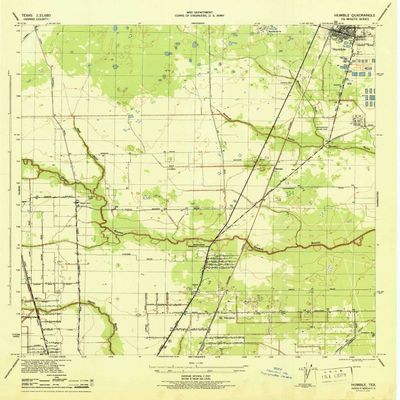 YellowMaps Humble TX topo map, 1:31680 Scale, 7.5 X 7.5 Minute, Historical, 1946, 20.9 x 17 in - Polypropylene