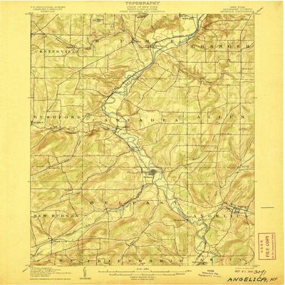 YellowMaps Angelica NY topo map, 1:62500 Scale, 15 X 15 Minute, Historical, 1906, 19.8 x 16.5 in - Tyvek