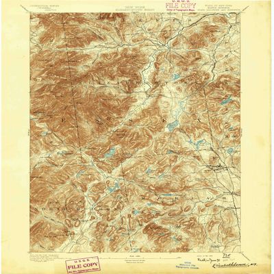 YellowMaps Elizabethtown NY topo map, 1:62500 Scale, 15 X 15 Minute, Historical, 1895, 20 x 16.4 in - Polypropylene