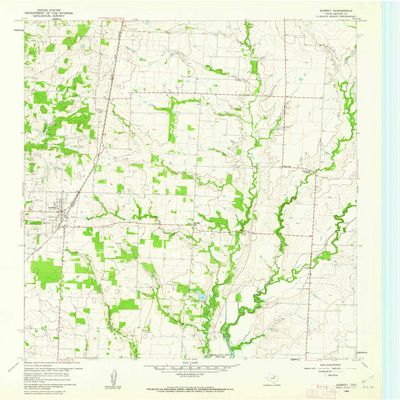 YellowMaps Aubrey TX topo map, 1:24000 Scale, 7.5 X 7.5 Minute, Historical, 1960, Updated 1962, 27 x 23 in - Polypropylene