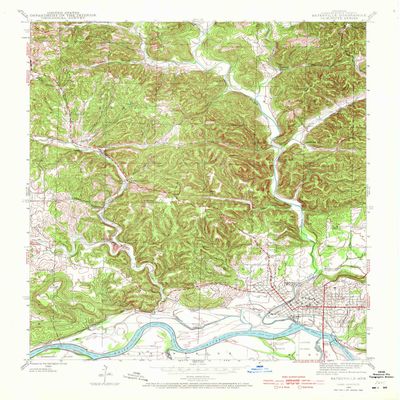 YellowMaps Batesville AR topo map, 1:24000 Scale, 7.5 X 7.5 Minute, Historical, 1943, Updated 1972, 26.9 x 22.1 in - Tyvek