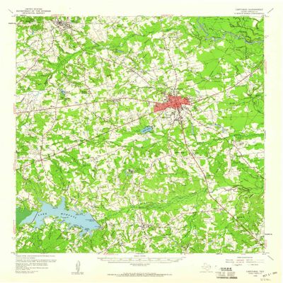 YellowMaps Carthage TX topo map, 1:62500 Scale, 15 X 15 Minute, Historical, 1958, Updated 1960, 20.9 x 17 in - Tyvek