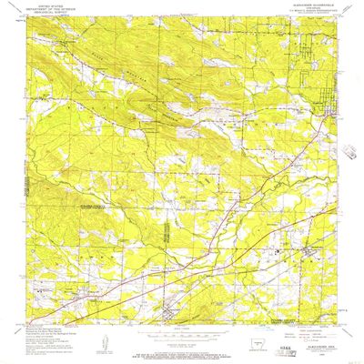 YellowMaps Alexander AR topo map, 1:24000 Scale, 7.5 X 7.5 Minute, Historical, 1954, Updated 1957, 26.9 x 22 in - Polypropylene