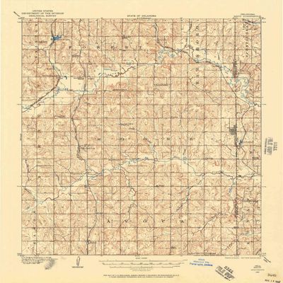 YellowMaps Maud OK topo map, 1:62500 Scale, 15 X 15 Minute, Historical, 1907, Updated 1957, 20.9 x 17 in - Polypropylene