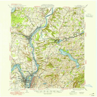 YellowMaps Cohoes NY topo map, 1:62500 Scale, 15 X 15 Minute, Historical, 1949, 21 x 17 in - Polypropylene
