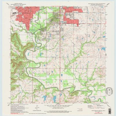 YellowMaps Bartlesville South OK topo map, 1:24000 Scale, 7.5 X 7.5 Minute, Historical, 1971, Updated 1983, 27.4 x 22.5 in - Polypropylene